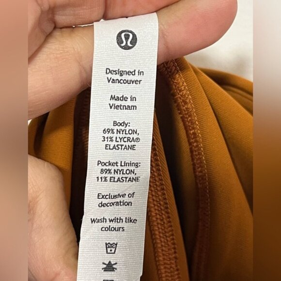 Lululemon Burnt Orange Reflective Crop Leggings - Size 4 - Picture 11 of 12